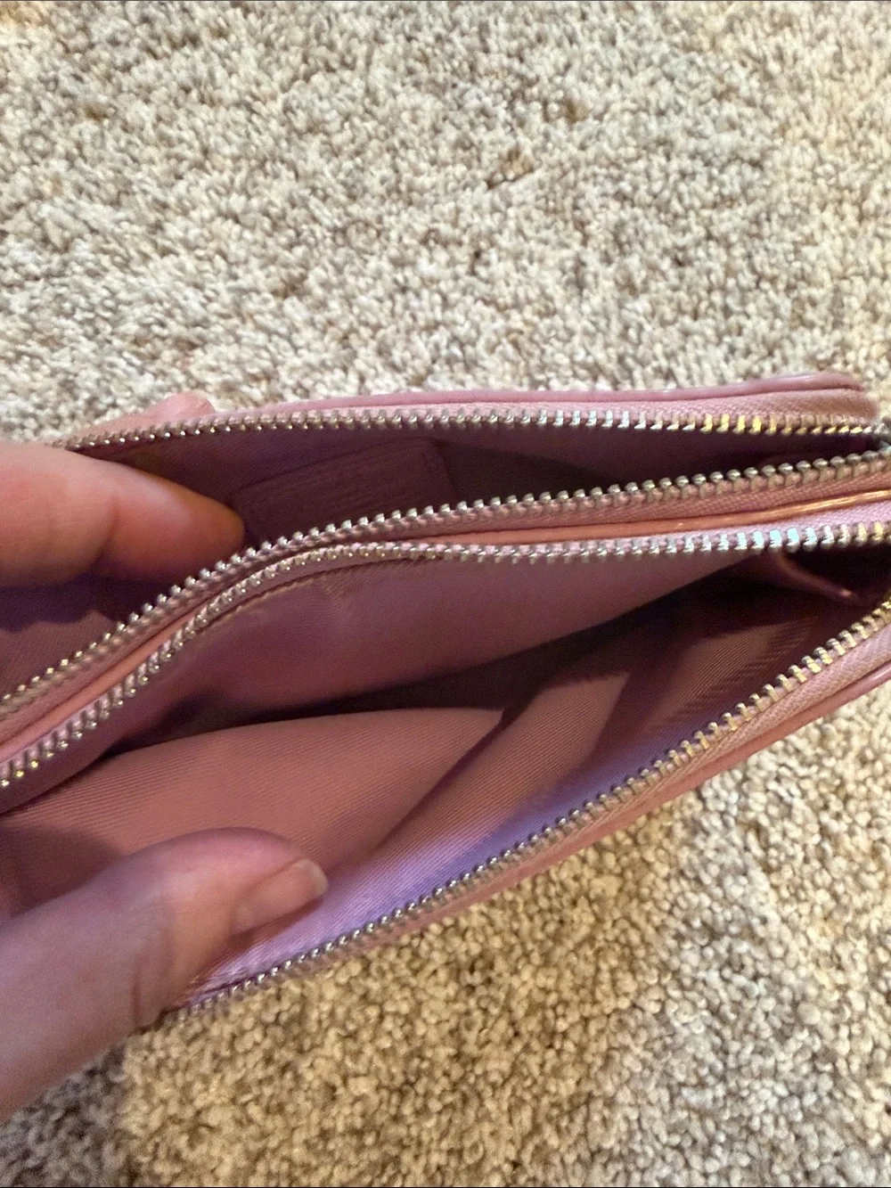 Coach Pebble Leather Wristlet Wallet - Pink